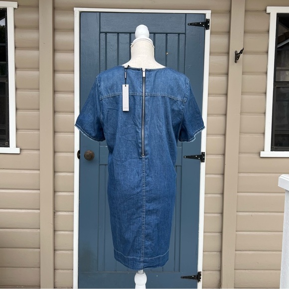 Calvin Klein Soft Denim Blue Mini Dress with pockets Women’s XL - Picture 3 of 9
